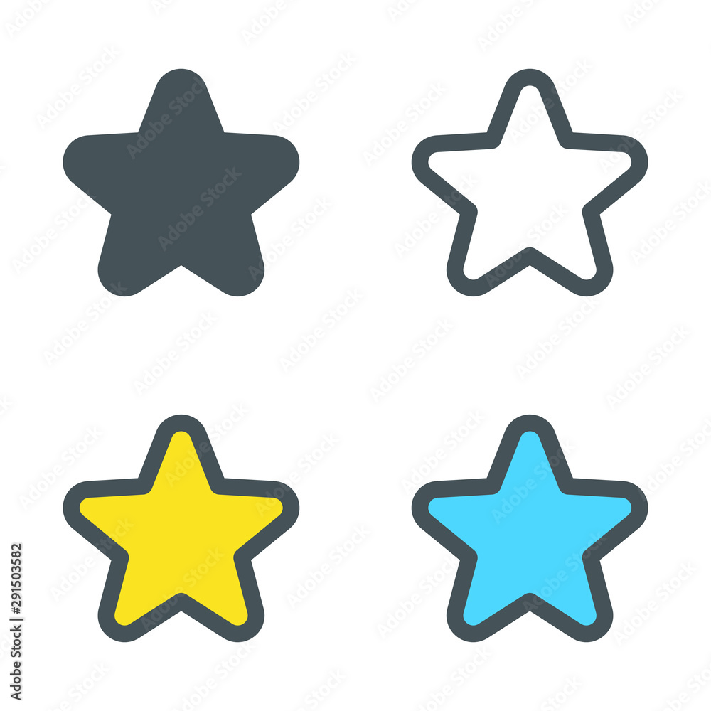 Rating star vector icon. Star sign icon. Favorite button. Rating star vector icon. Star sign icon. Favorite button.