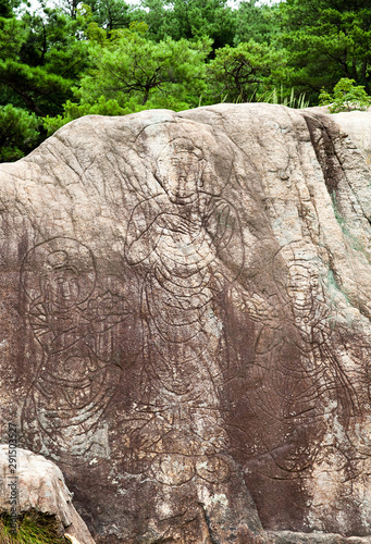 Wallpaper Mural Buddha statue carved into the rock in Gyeongju-si, South Korea. Torontodigital.ca