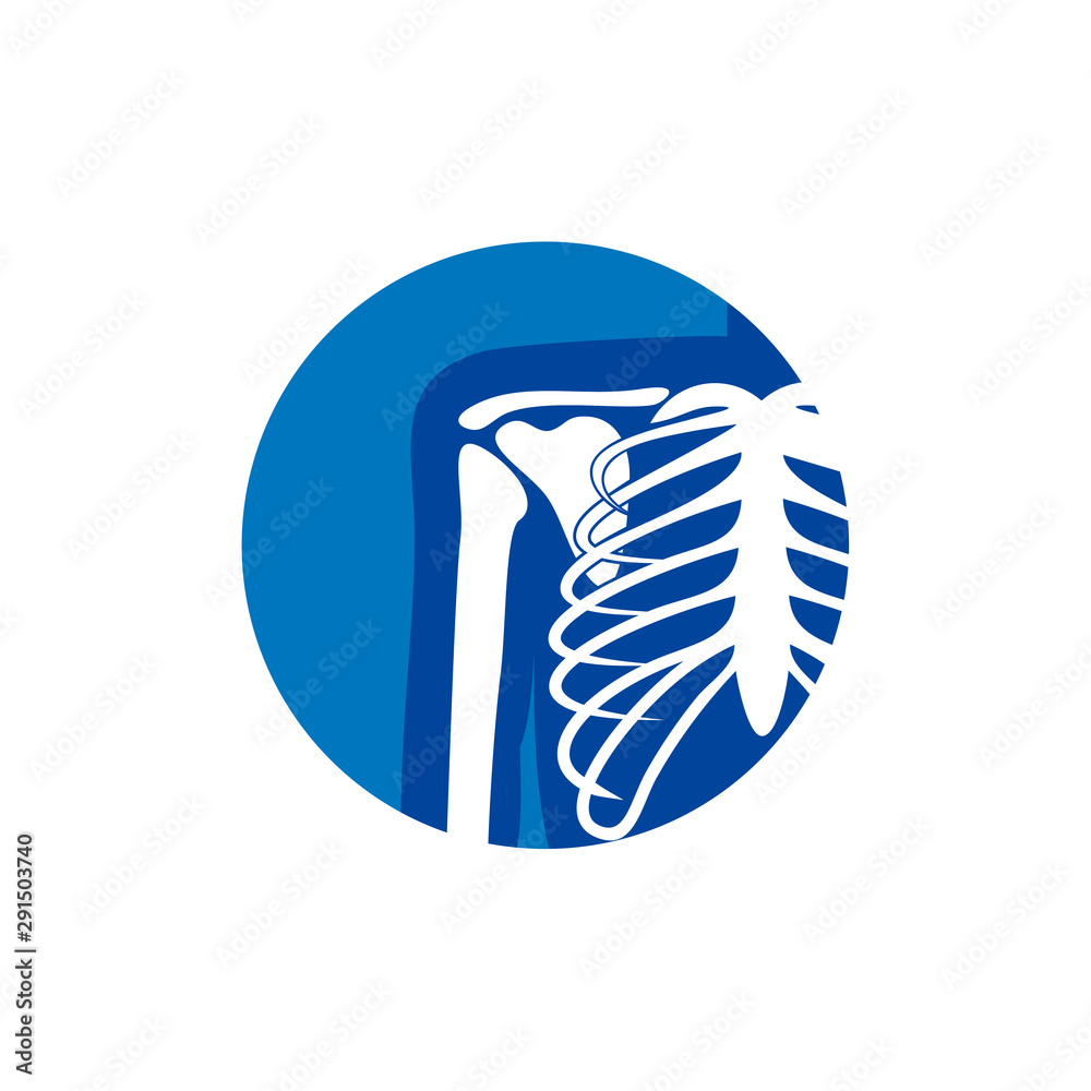 Human bone orthopedic Logo Concept Vector. Bone x-ray image of human joints. Anatomy skeleton flat design Template illustration. Icon Symbol Human bone orthopedic Logo Concept Vector. Bone x-ray image of human joints. Anatomy skeleton flat design Template illustration. Icon Symbol