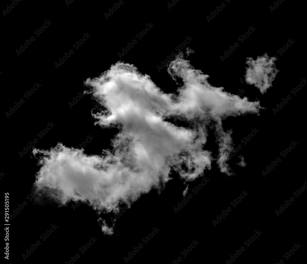 white clouds on black background