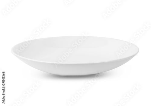 empty white bowl on white background.