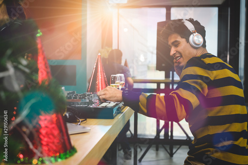 DJ at the Feast of New Year celebrations or Christmas celebrations.