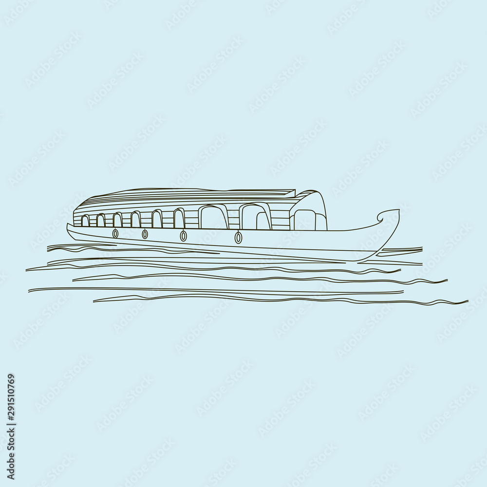 Kerala House Boat  India  Sketch book Boat drawing Pen art drawings