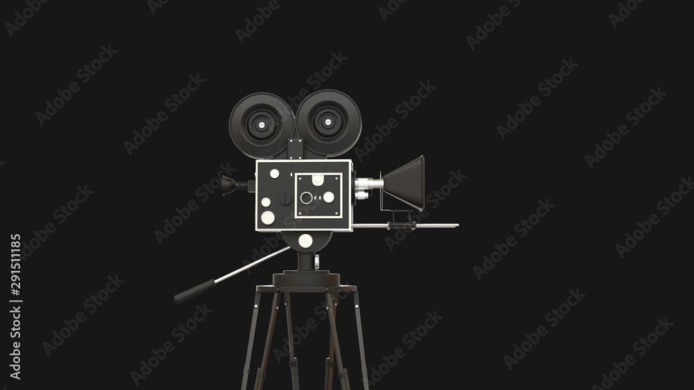 Obraz premium movie camera With a background in black 3D illustration 3D illustration