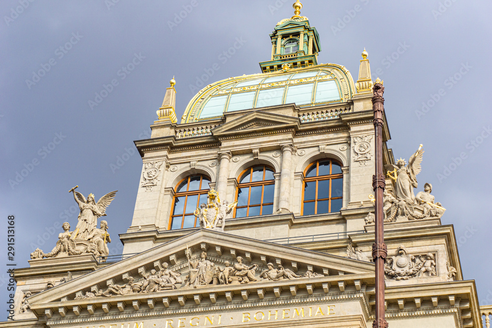 View of National Museum in Prague, Czech Republic.
