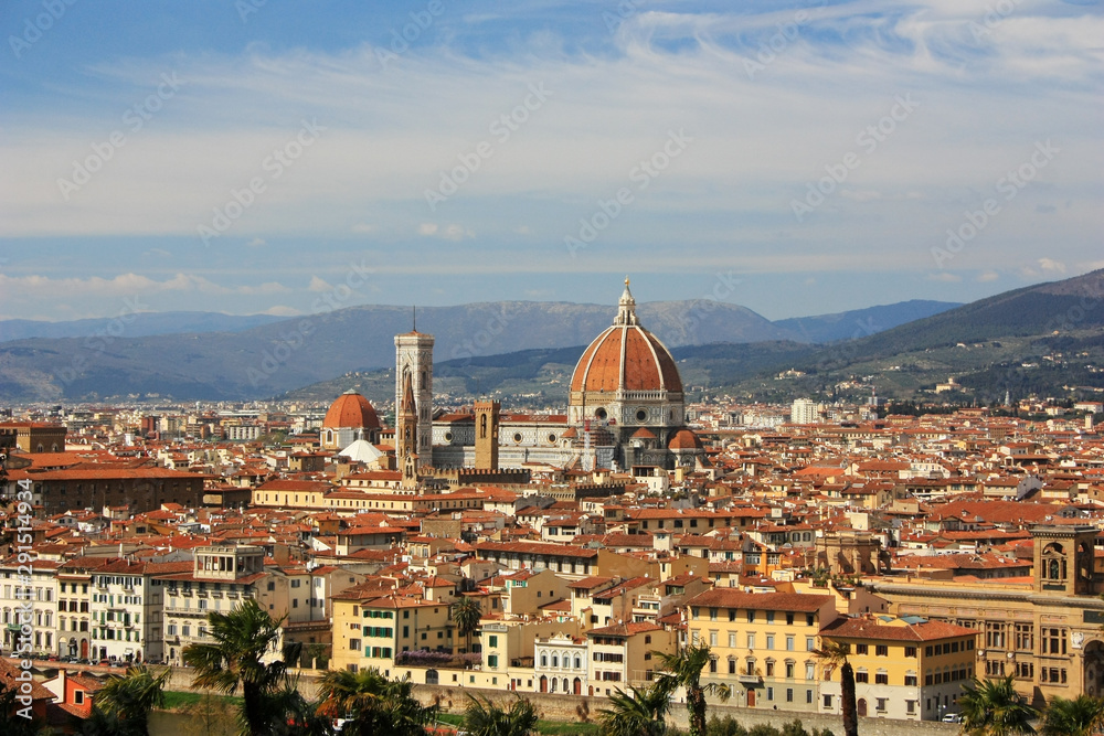 Fototapeta premium Widok na stare miasto we Florencji, Włochy