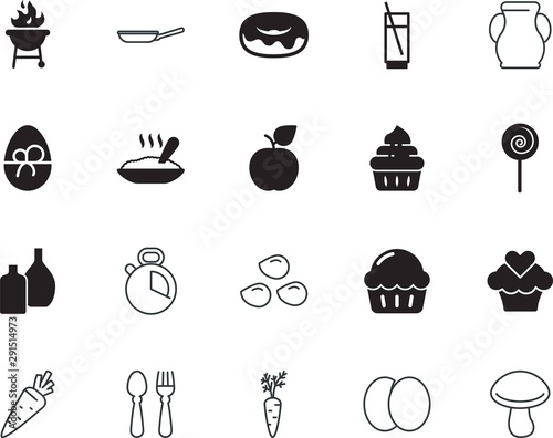 food vector icon set such as: happy, easter, ceramic, pink, knowledge, lovely, top, menu, seeds, dough, collection, silicone walley, sesame, relationship, eggs, construction, sliced, deadline, vase