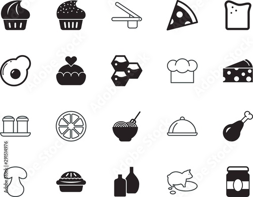 food vector icon set such as: lamb, fast, fried, pushing, bee, clip, linear, fabrication, wax, bulb, product, jar, household, agriculture, omelette, transparent, cheese toast vector icon, piece, set