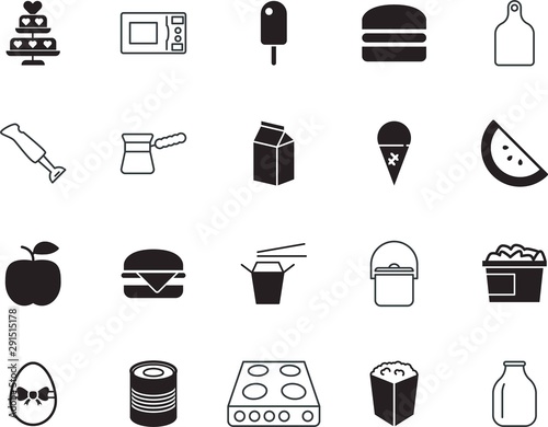 food vector icon set such as: liquid, immersion, culinary, furnace, jar, electronic, chinese, plastic, lid, button, packaging, transparent, party, brown, trip, knife, nugget, pop, knowledge, arabic