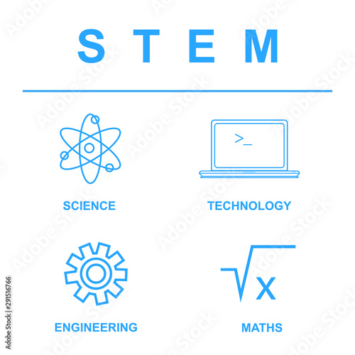 STEM icons on white background