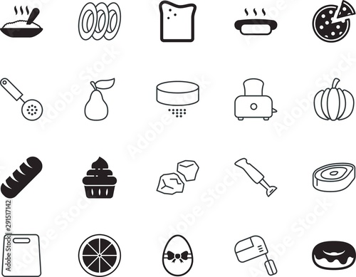 food vector icon set such as: recipe, wallpaper, immersion, green, decaying, ingredients, doughnut, eggs, dish, household, dishes, italy, drawing, dog, ripe, donuts, knife, environment, barbecue