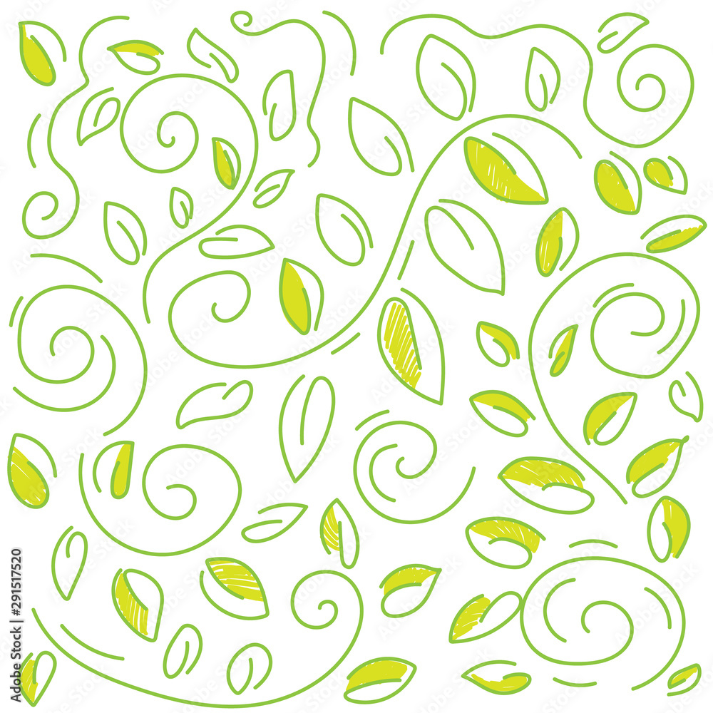 vector simple background created with green spring undefined vines.