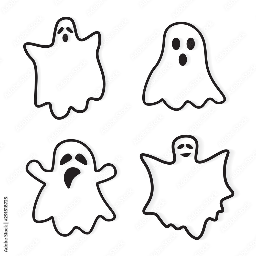 set of scary ghost icon- vector illustration set of scary ghost icon- vector illustration