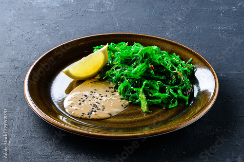 Japanese Cuisine - Chuka Seaweed Salad. Served with Nuts Sauce and Sesame