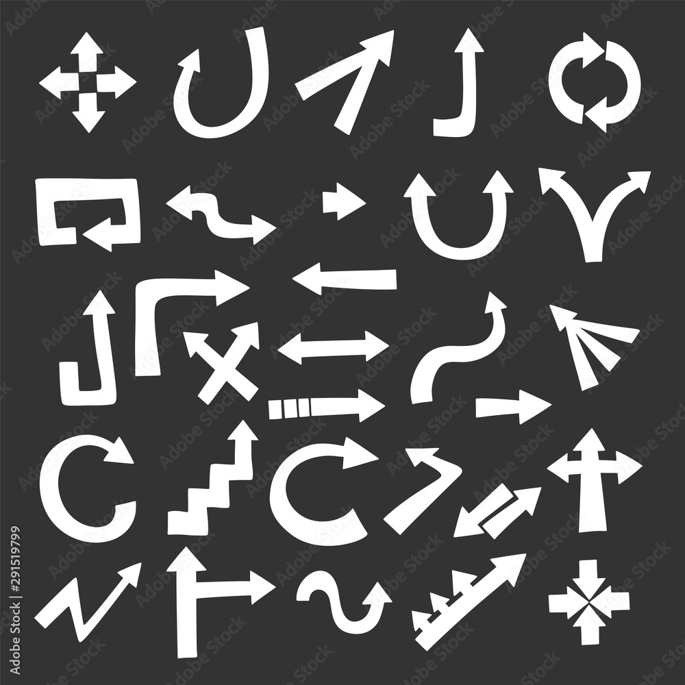 Set of arrows pointing in different directions. Set of arrows pointing in different directions.
