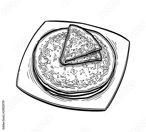 Ink sketch of crepes