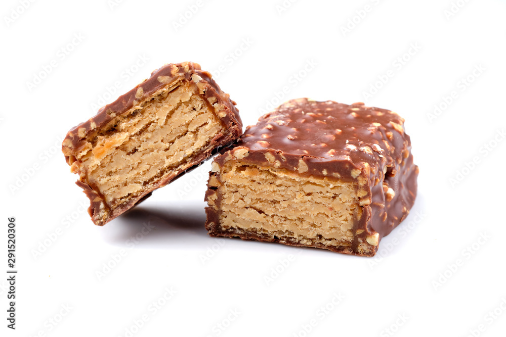 Chocolate candy with nuts close up. Chocolate candy with nuts close up.