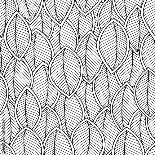 Leaves coloring book pages. Hand drawn artwork.