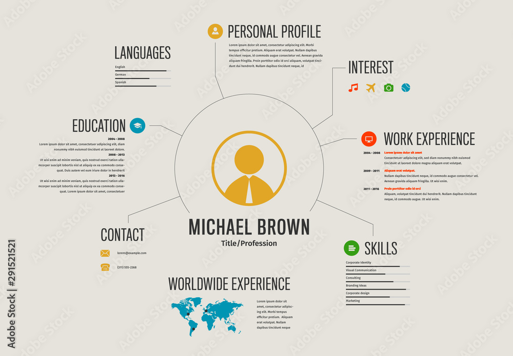 Personal Information Info Chart Layout Stock Template Adobe Stock
