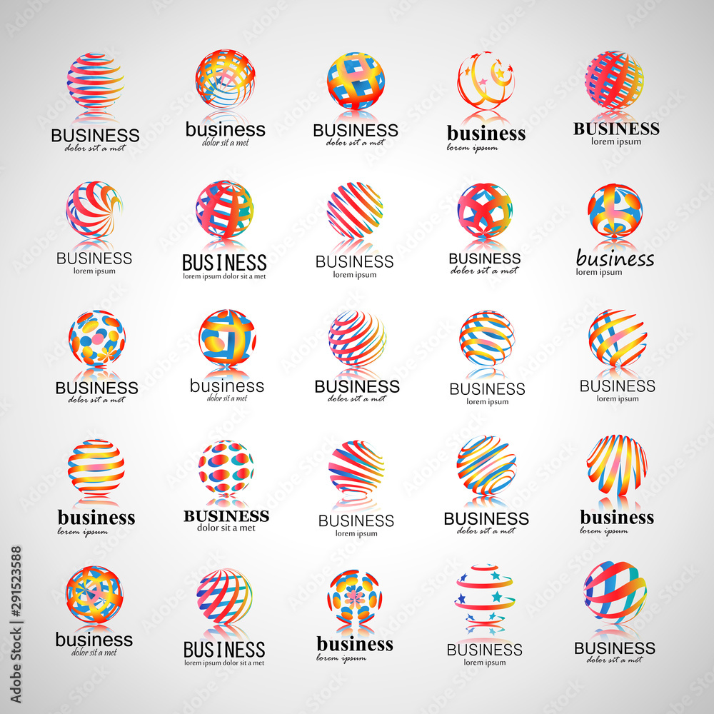 Globe And Sphere Logo Set - Isolated On Gray Background - Vector. Abstract Globe Vector For Web Icon, Tech Logo And Element Design. 3D Icons For Earth, Global, Sphere, Travel, Planet And World Logo Globe And Sphere Logo Set - Isolated On Gray Background - Vector. Abstract Globe Vector For Web Icon, Tech Logo And Element Design. 3D Icons For Earth, Global, Sphere, Travel, Planet And World Logo