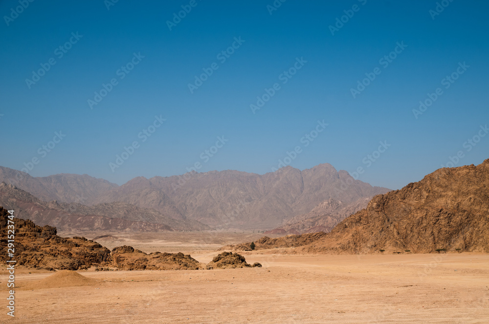 Dunes in the desert. Beautiful bright landscape. Sahara desert.