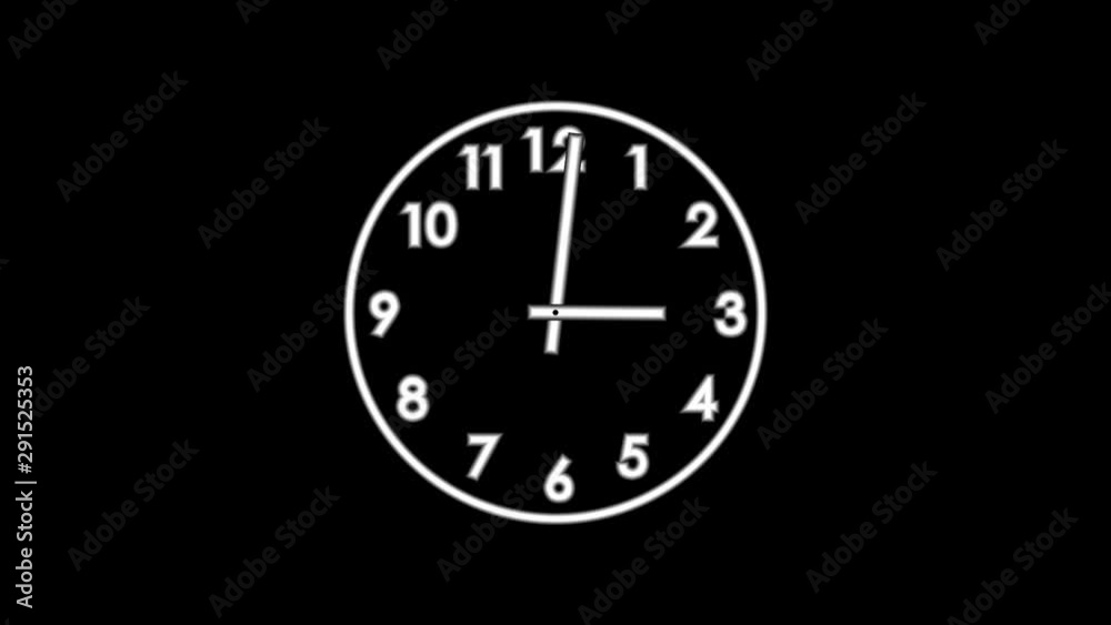 Spinning clock in 12 hour seamless loop. (full HD 1920x1080 30fps) Spinning clock in 12 hour seamless loop. (full HD 1920x1080 30fps)