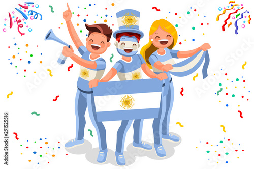 Argentines Flag Argentina Icon, Simple Signs. Symbol Argentina Flag. Summer Games Flat Vector Illustration Banner.