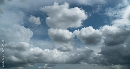 timelapse of gray clouds clawing from bottom and begin to the rain cloud