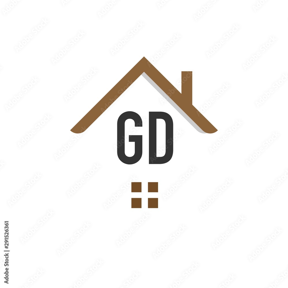 Initial Letter GD Building Logo Vector Design Template. Real Estate ...