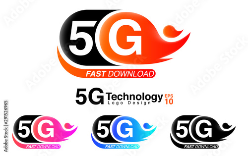 5g Technology Logo. 5g Technology Icon. Fast Download Concept. Vector EPS 10