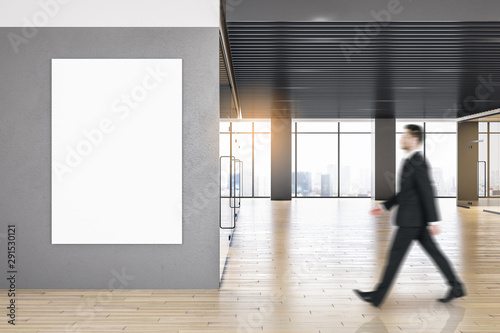 Contemporary office interior with poster