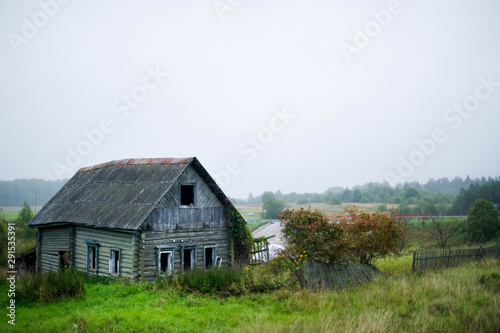 abandoned private house without windows. soft focus