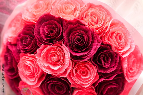 Festive table decoration with flowers at a wedding exhibition