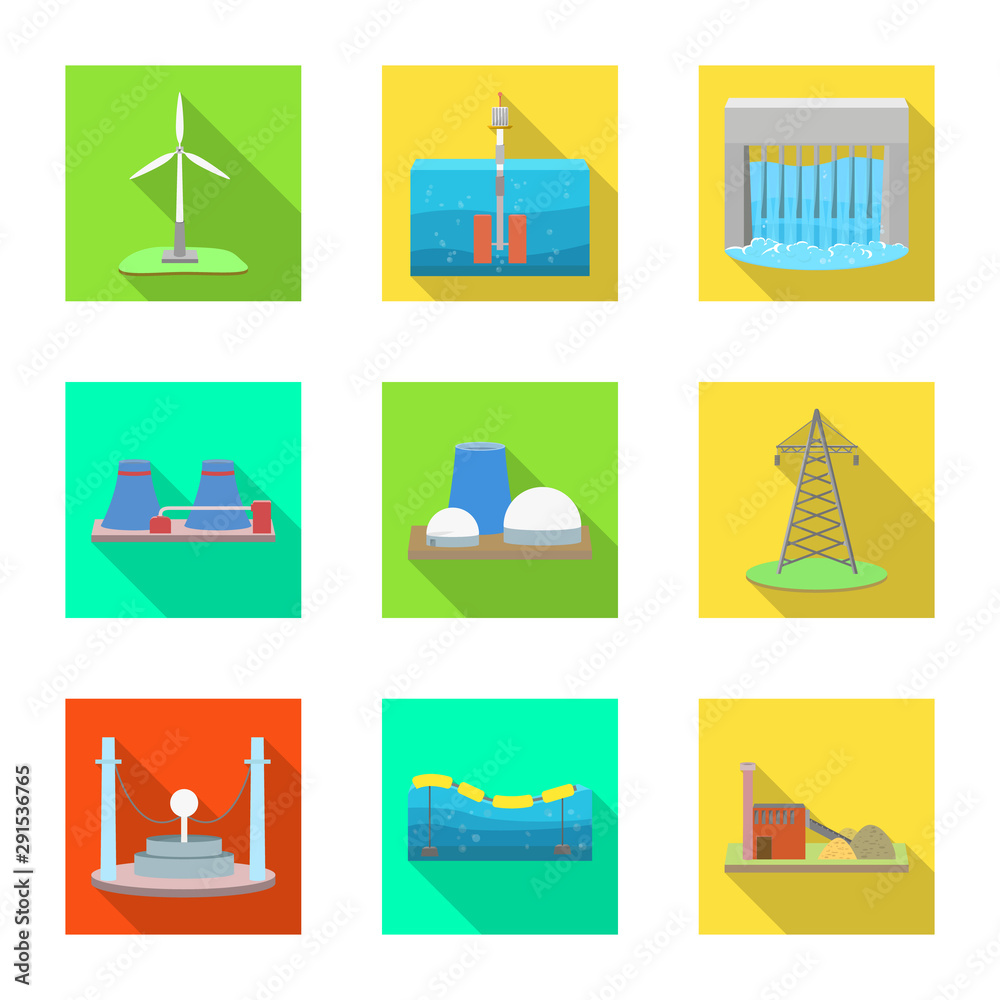 Isolated object of source and environment symbol. Collection of source and bio vector icon for stock.