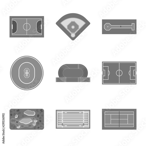 Isolated object of grass and game sign. Set of grass and construction stock symbol for web.