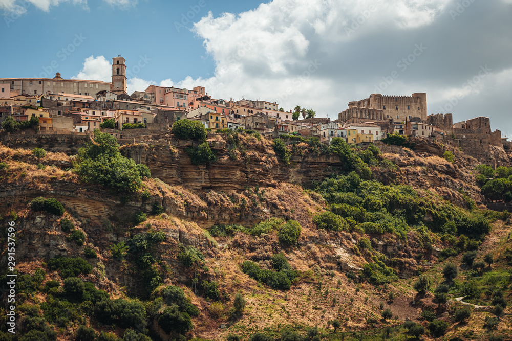 Panoramic view of Santa Severina town in Calabria, Italy
