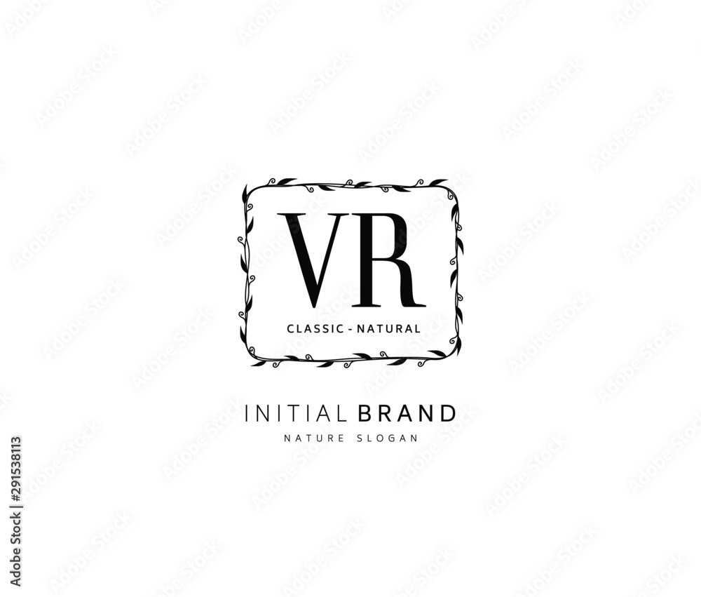 V R VR Beauty vector initial logo, handwriting logo of initial signature, wedding, fashion, jewerly, boutique, floral and botanical with creative template for any company or business. V R VR Beauty vector initial logo, handwriting logo of initial signature, wedding, fashion, jewerly, boutique, floral and botanical with creative template for any company or business.