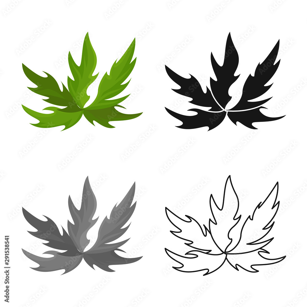 Vector design of bush and green logo. Set of bush and plant vector icon for stock.