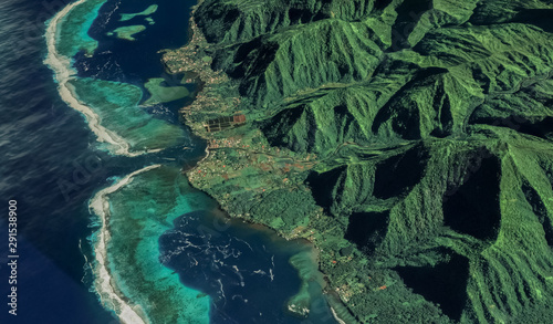 the coast of the city of Teahupoo of the island of Tahiti French Polynesia in 2019