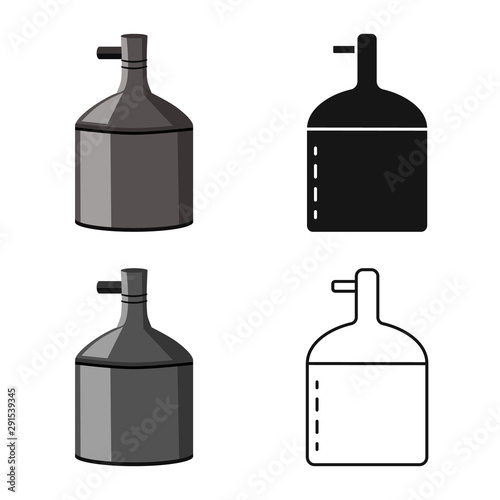 Vector illustration of bottle and drink logo. Collection of bottle and cold stock vector illustration.