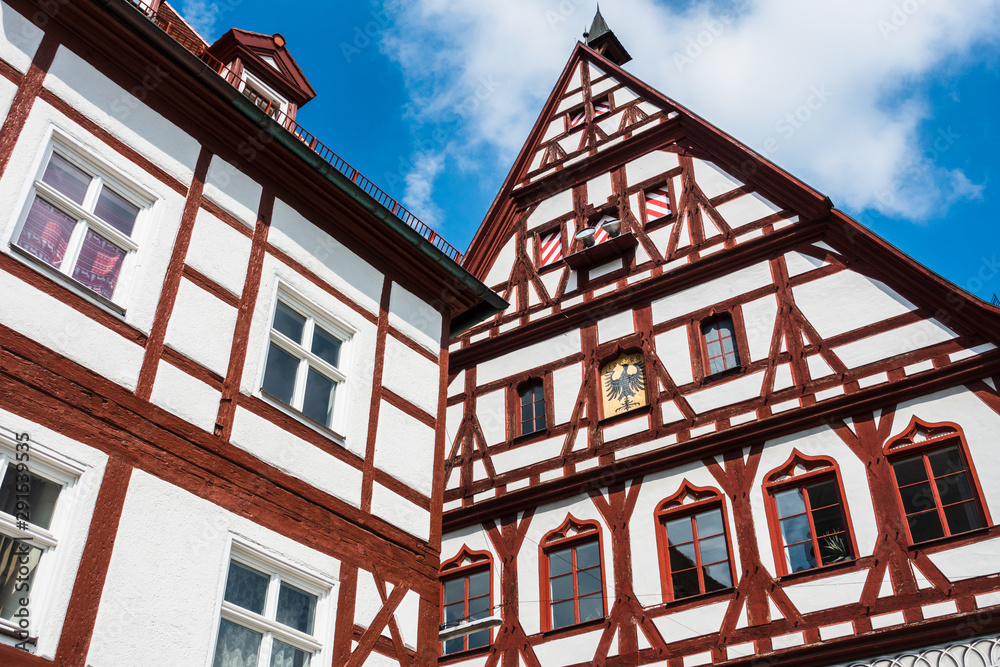 NOERDLINGEN, Germany: Typical German Half-Timbered House in Bayern