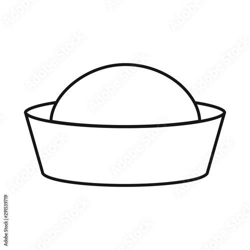 Vector design of hat and sailor logo. Set of hat and sea vector icon for stock.