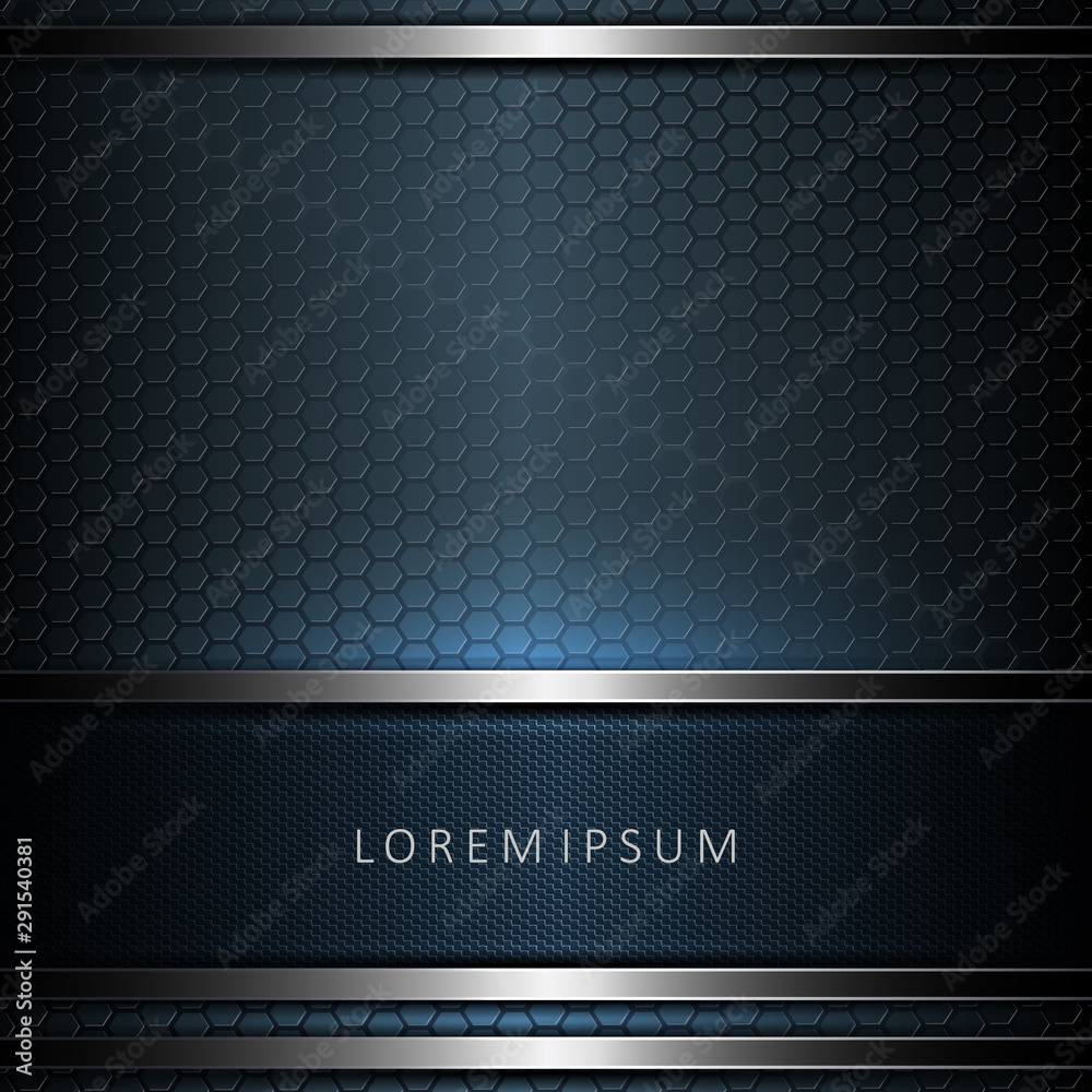 Abstract dark blue mesh design with a texture frame with a metallic-tone edging Abstract dark blue mesh design with a texture frame with a metallic-tone edging