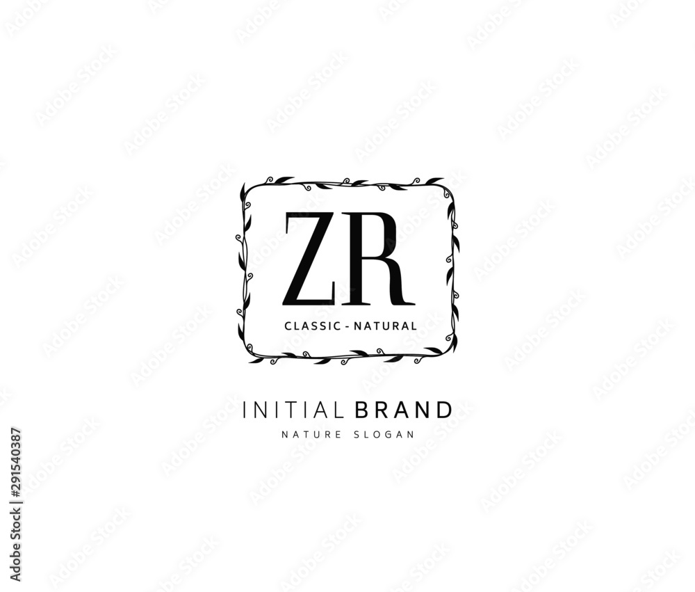 Z R ZR Beauty vector initial logo, handwriting logo of initial signature, wedding, fashion, jewerly, boutique, floral and botanical with creative template for any company or business. Z R ZR Beauty vector initial logo, handwriting logo of initial signature, wedding, fashion, jewerly, boutique, floral and botanical with creative template for any company or business.