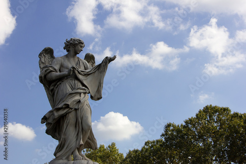 Sculpture of Angel with the Sudarium  Ponte Sant Angelo - Rome  Italy