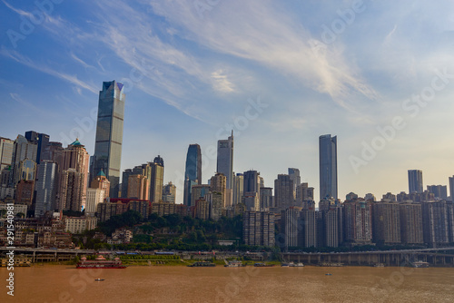 High-rise buildings in cities along the Yangtze River in Chongqing