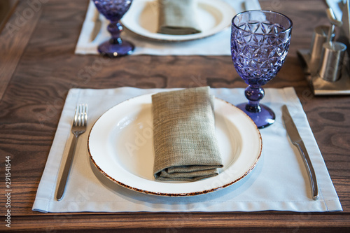 Empty luxury dish on table ...