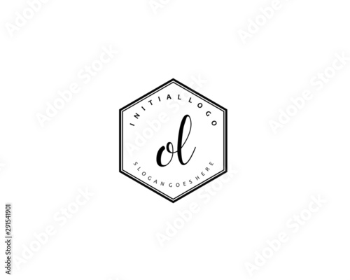 OL Initial handwriting logo vector 