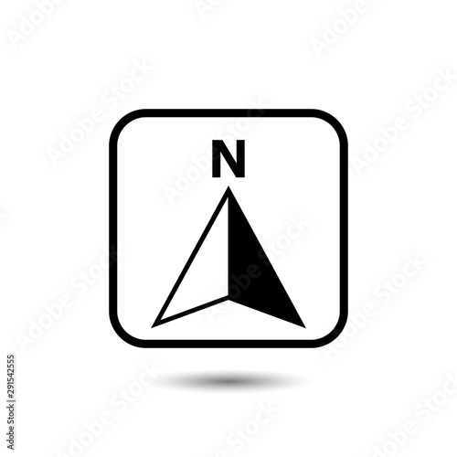 North arrow icon or N direction and navigation point symbol. Vector logo for GPS navigator map isolated on white Free Download North arrow icon or N direction and navigation point symbol. Vector logo for GPS navigator map isolated on white - GFXLoad
