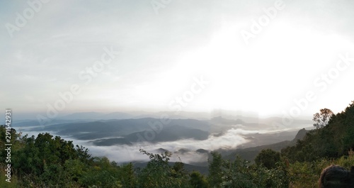 landscape with mountains and clouds